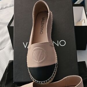 Valentino Women's Beige and Black Espadrilles
